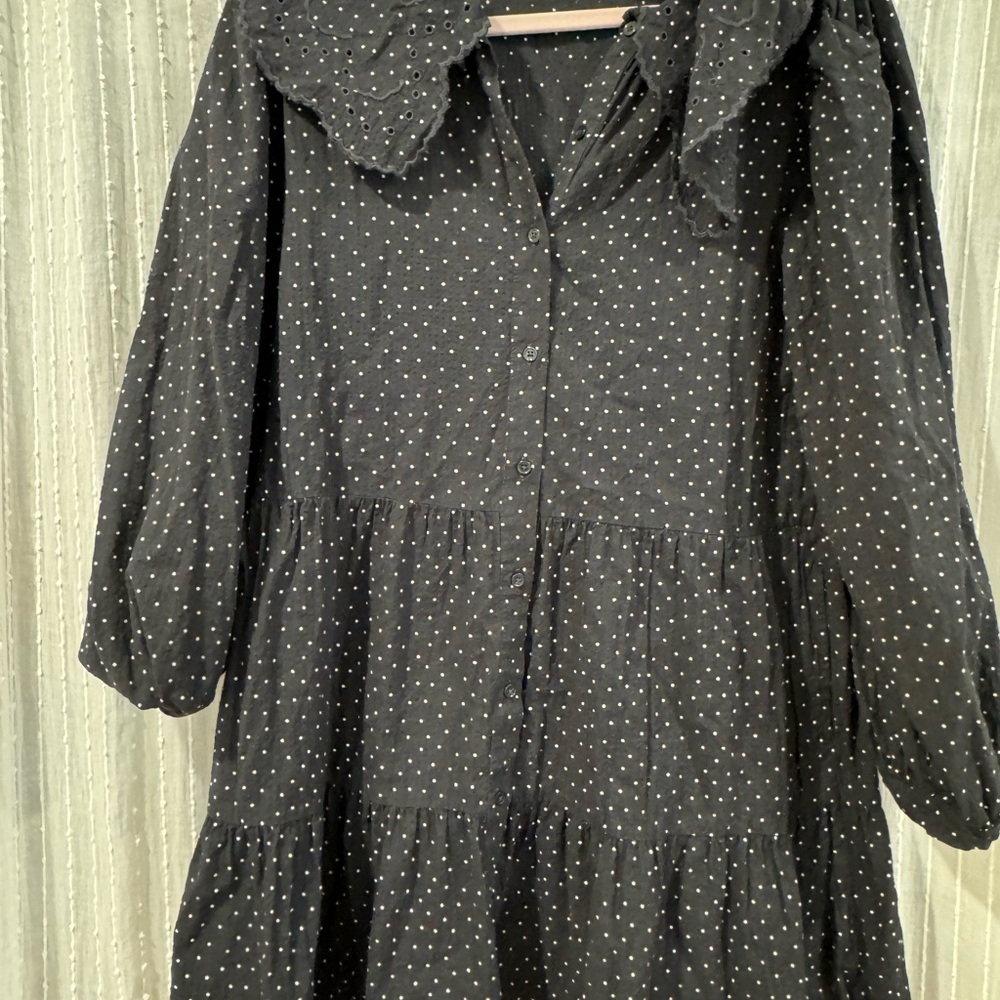 black and white cotton dress